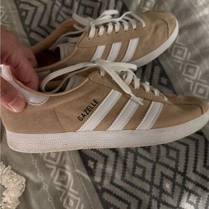 Adidas Gazelle Beige and White Shoes